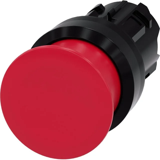 Siemens Mushroom button 22mm round red plastic 30mm with spring return 3SU1000-1AD20-0AA0