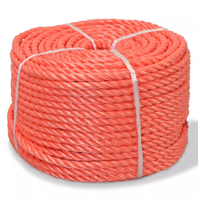 Twisted rope, polypropylene, 12mm, 100m, orange