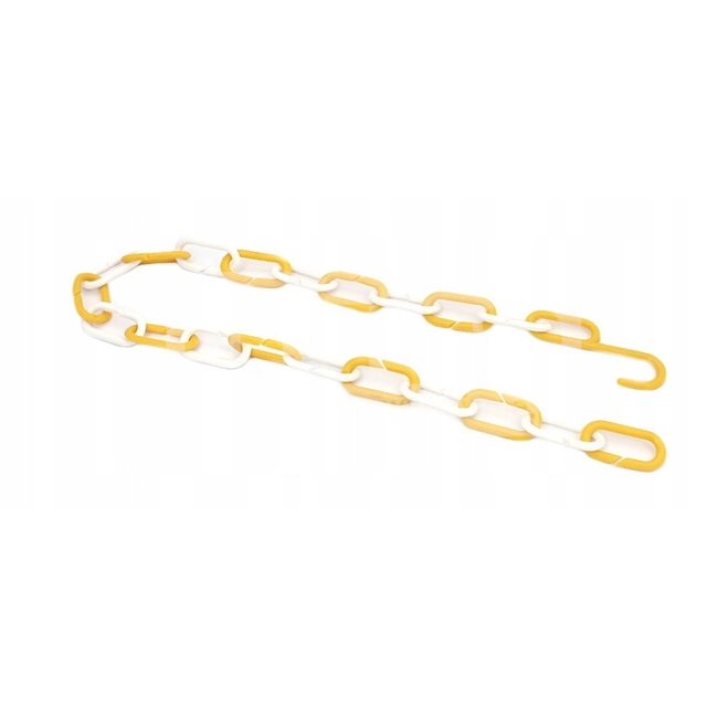 PLASTIC CHAIN 1M YELLOW-WHITE WITH HOOK ŁP2M