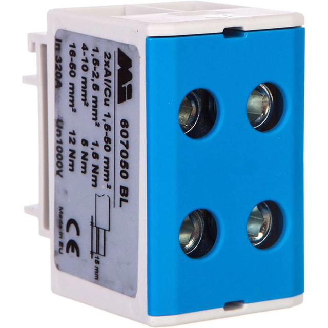 EM Group Terminal block 2-torowa 1,5-50mm2 gray-blue EURO multiOTL 50 2xAl/Cu (607050 BL)