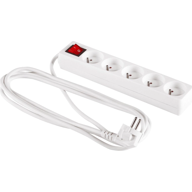 Elcan power strip 5 sockets 5 m white (PM-ZW-5G-50)