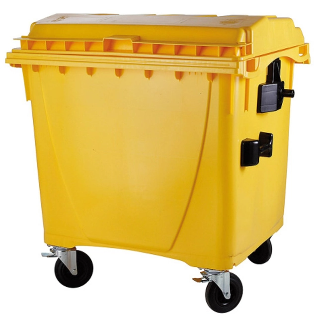 Container for the collection of municipal waste and garbage CERTIFICATES Europlast Austria - yellow 1100L