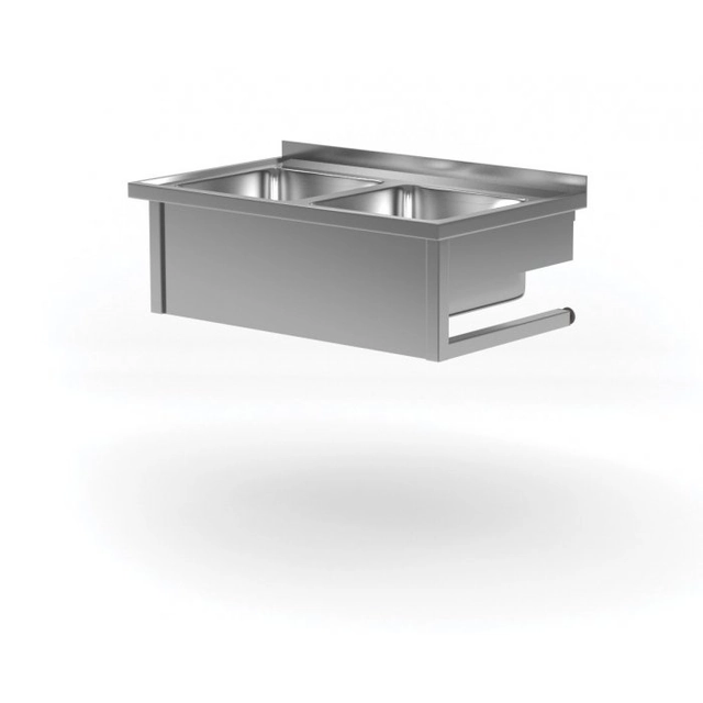 Hanging table with two sinks 1000 x 700 x 300 mm POLGAST 221107-WI 221107-WI