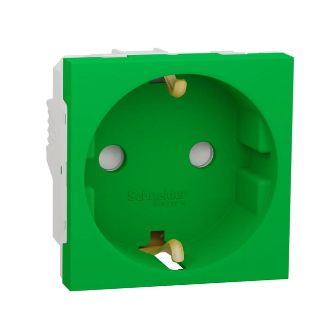 Plug 2P+E 16A, shutters, green