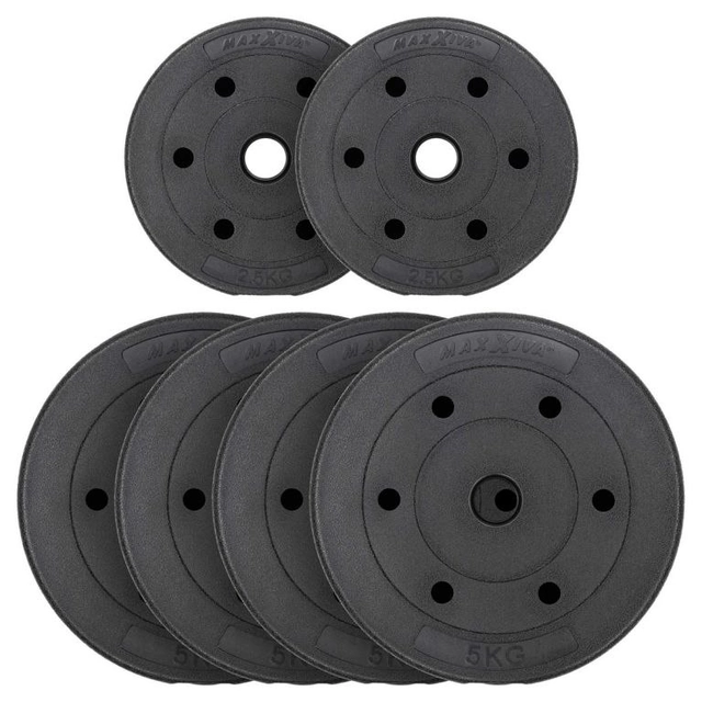 MAXXIVA 25 kg weight set, cement, black, 6szt