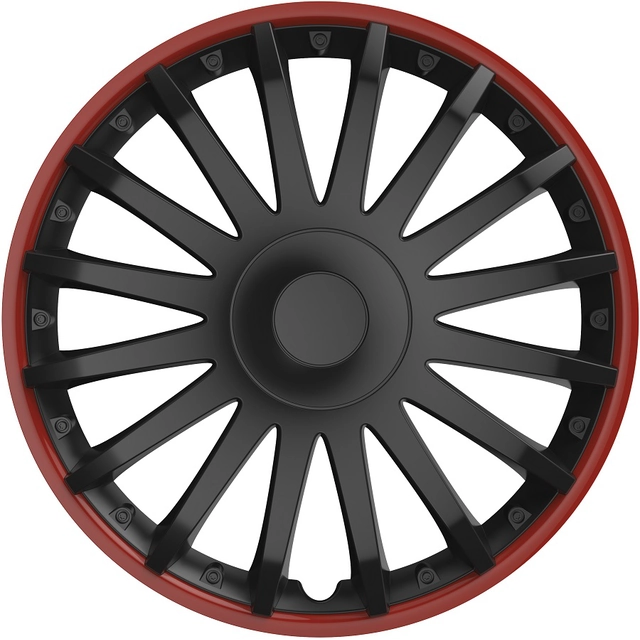 10294 Crystal 15 inch Black & Red hubcap (black with red edging)