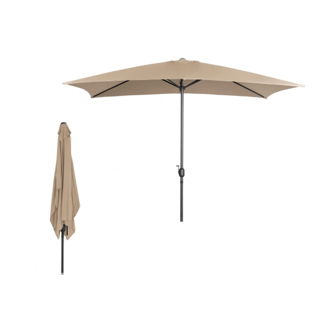 Standing garden umbrella, 2x3 m, gray-brown