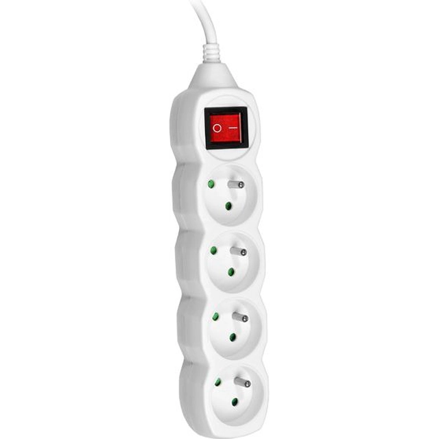 Tracer PowerCord power strip 4 sockets 3 m white (TRALIS44616)