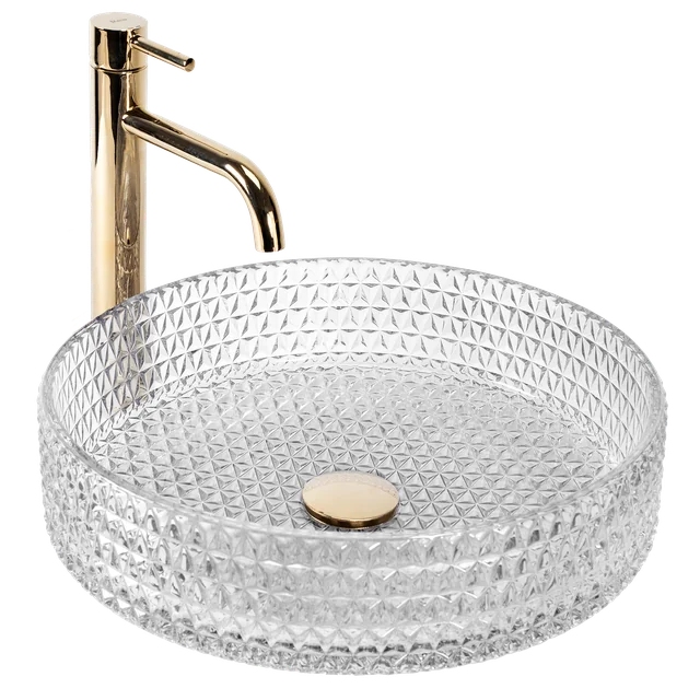 Rea Cristal Transparent countertop washbasin 39