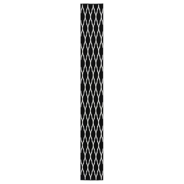 Carpet runner, BCF, black and white, 60x500 cm
