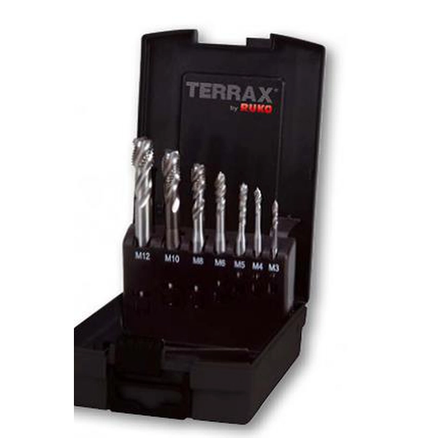 Set of machine taps TERRAX HSS, DIN 371/376, type C 35°, for blind holes