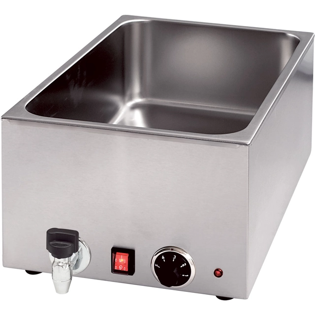 Adjustable bain-marie with a tap
