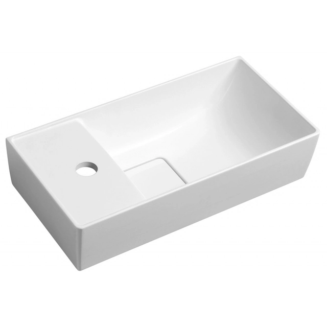 MAXX washbasin with flap 47.5x11x24cm, cast marble, left, white MX475