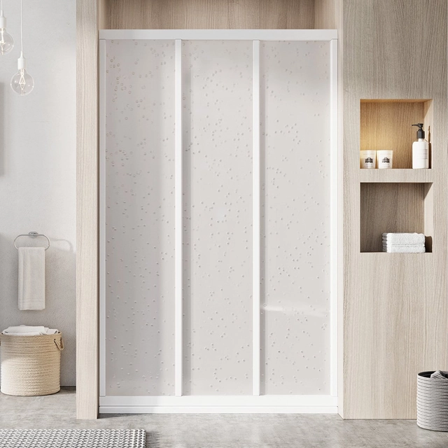 Sliding shower door Ravak Supernova, ASDP3-110 198, white+plastic Pearl