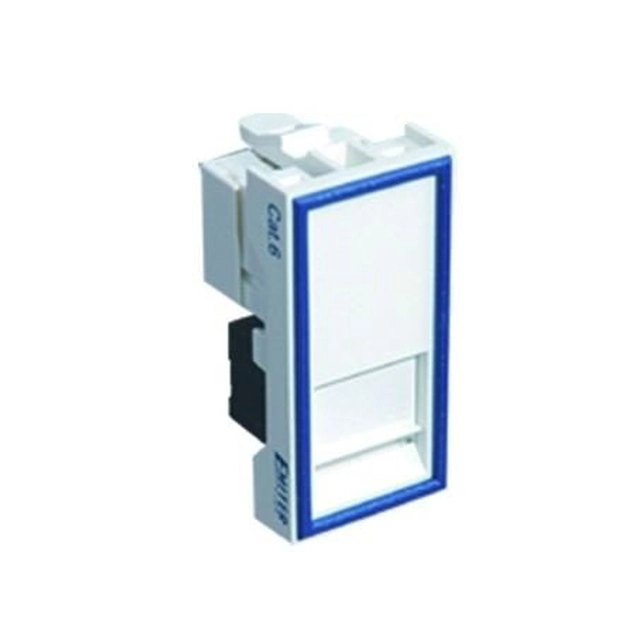 ICT socket RJ45 UTP kat.6 with an adapter,1-modułowe white, low