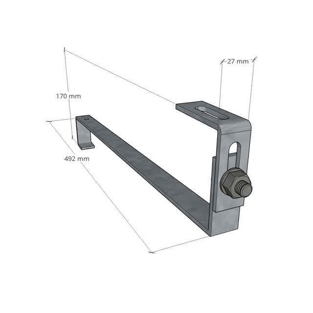 Adjustable hook type "S" L:469 photovoltaics