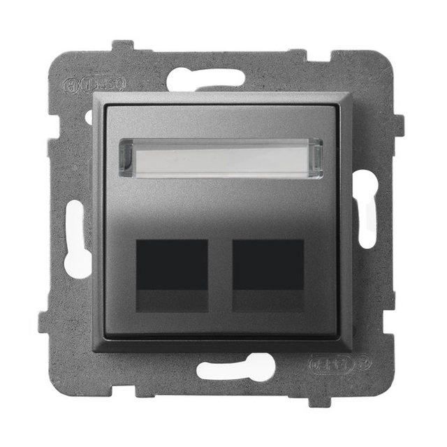 Insert/cover for communication technology Ospel GPK-2US/p/70 ARIA Grey Plastic IP20