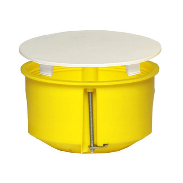 Flush-mounted box p/t ONNLINE PO-80 plasterboard, plate with screws, self-extinguishing, halogen-free, yellow