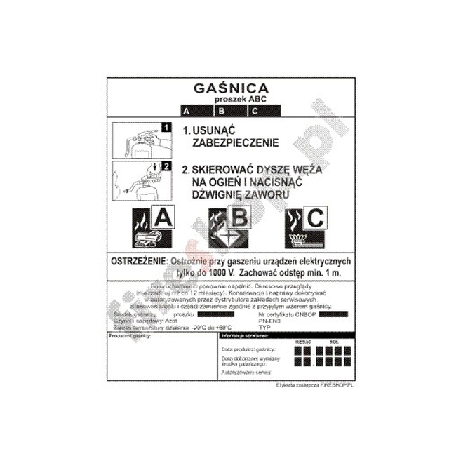 Extinguisher label GP-9x ABC GZWM