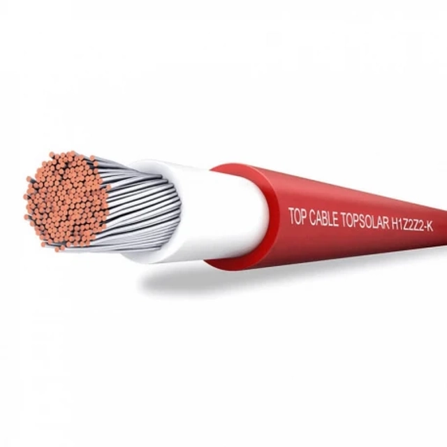 Solar panel cable 6 red mm 1500V Top Solar H1Z2Z2-K, roll 100m, 5% VAT included