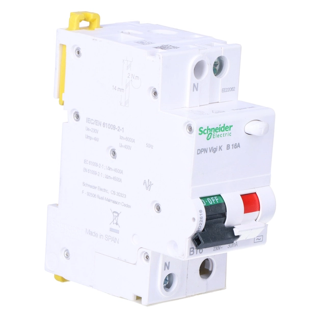 Residual current circuit breaker with overcurrent element DPNVigiK-B16-30-AC b 16A 1N-biegunowy 30 mA AC type