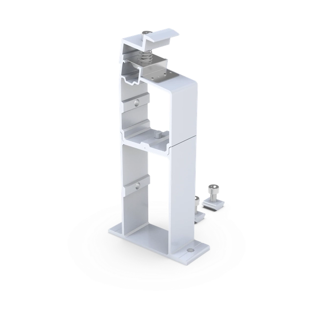 Enerack rear leg with 10° clamp, ULT flat roof support structure