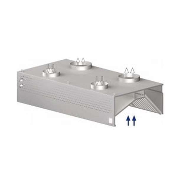 Wall-mounted compensating hood 3000x1100x450 mm