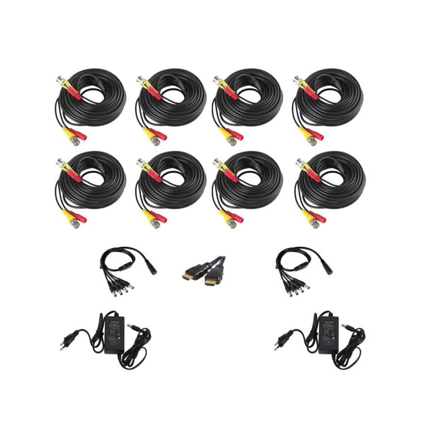 Package of accessories for installation Video surveillance kit with 8 cameras