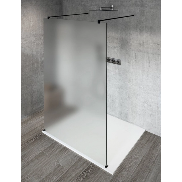 VARIO BLACK one-piece space shower screen, frosted glass, 1000 mm GX1410GX2214