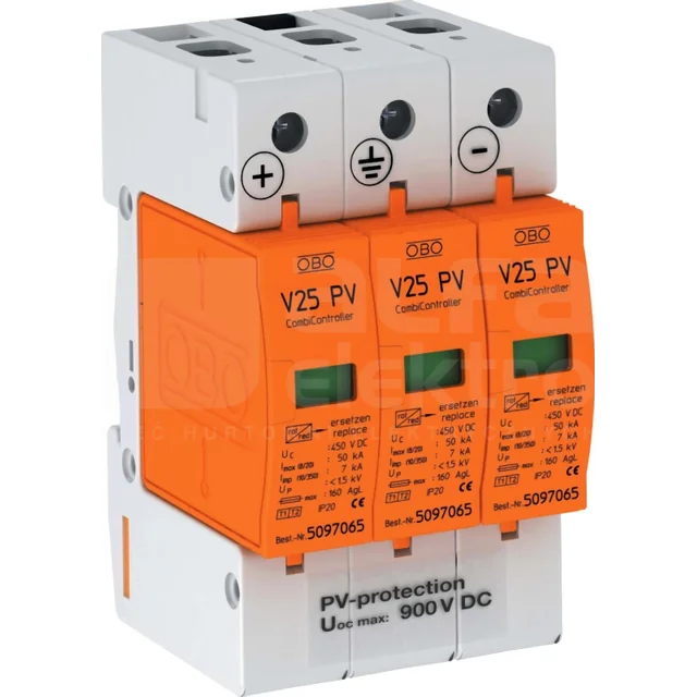 dc surge arrester obo bettermann v25-b+c 3-ph900