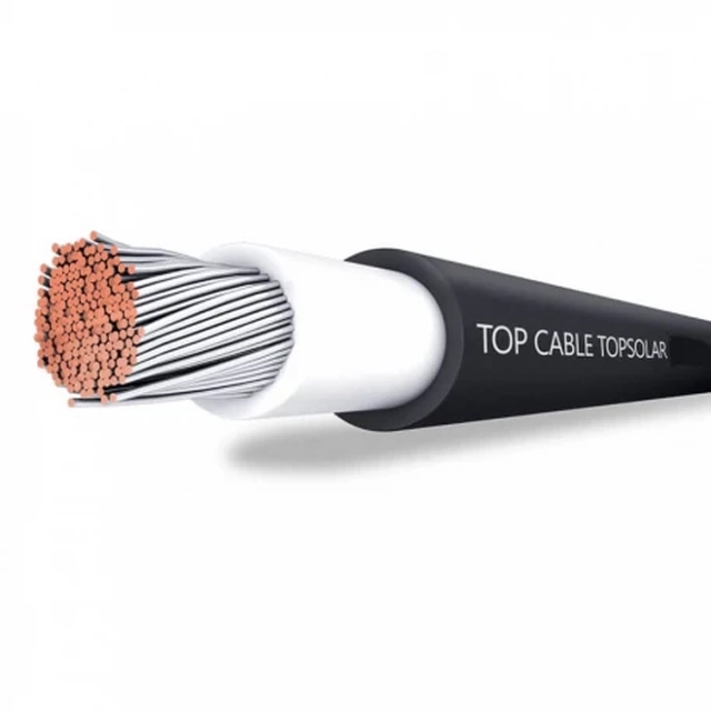 Solar panel cable 6 mm black 1500V Top Solar H1Z2Z2-K, roll 500m, 5% VAT included