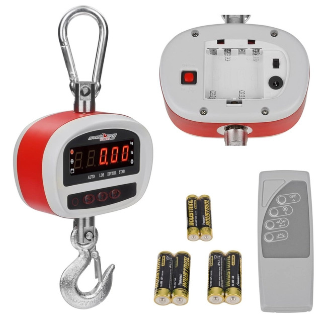 Hanging hook scale with remote control 300kg - LED