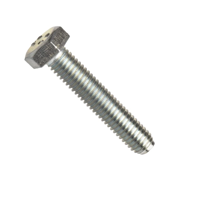 Din 933, Hexagon head screw, full thread, steel 8.8, white zinc, m4x22 mm