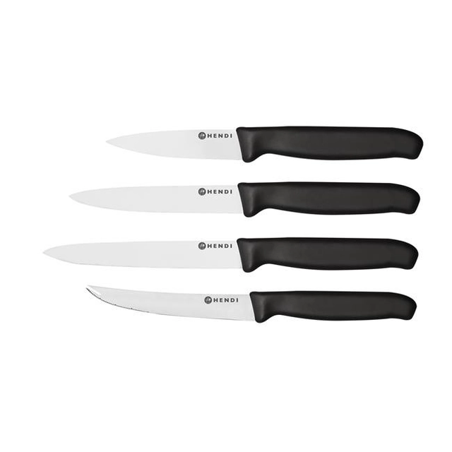 A set of 4 knives for peeling vegetables and fruits