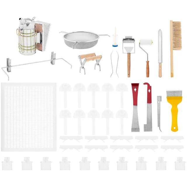 A set of beekeeping tools, vacuum cleaner, chisels, grippers, sieve traps - 37 pcs.