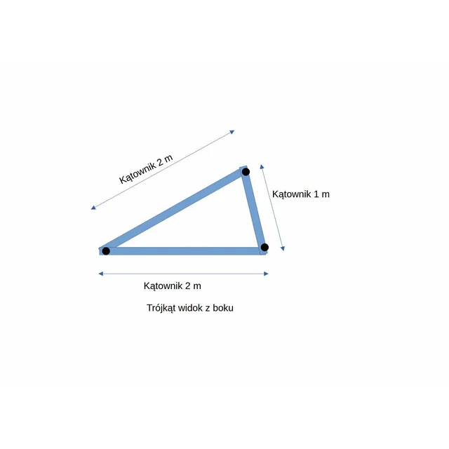 A set of elements for making a pair of triangles for panels up to 230cm height, vertically