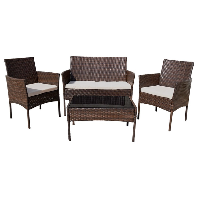 A set of PE rattan garden furniture for the terrace, balcony, table with sofa