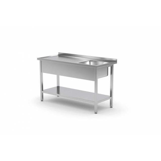 A table with a single-chamber sink and a shelf 1800x600x850mm