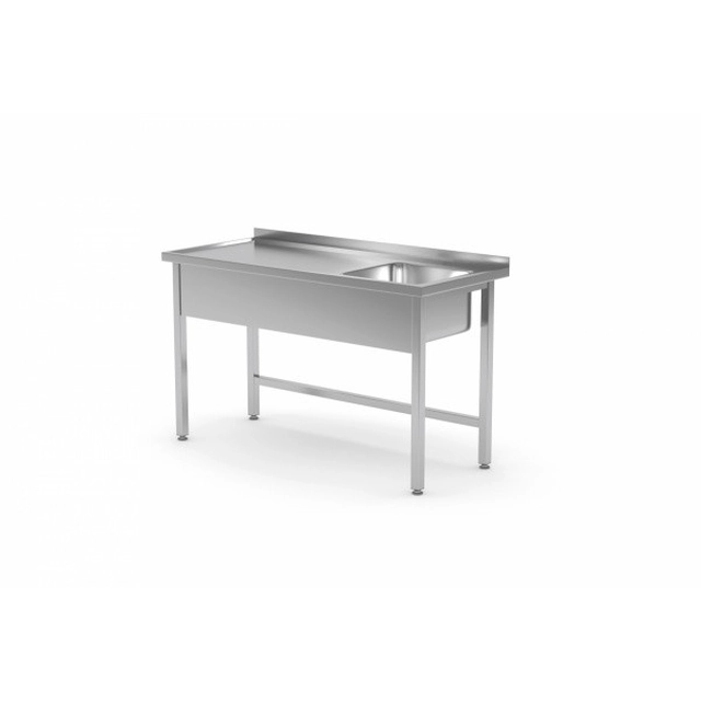 A table with a single-chamber sink without a shelf 1500x700x850mm