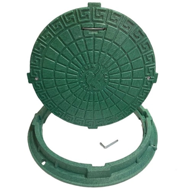 A tampa da escotilha para o tanque séptico 60cm WL-60/75 BP verde