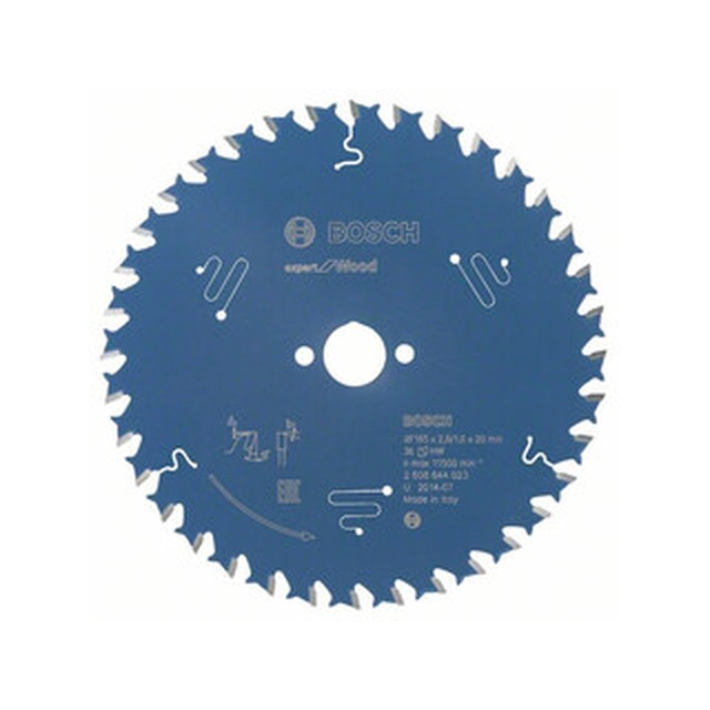 Bosch circular saw blade 165 x 20 mm | number of teeth: 36 db | cutting width: 2,6 mm