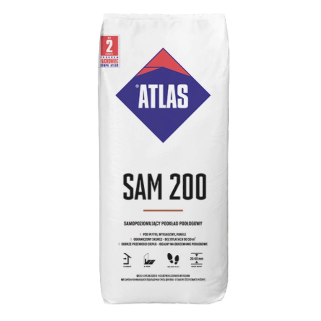 ATLAS SAM self-leveling floor screed 200 (25-60 mm) 25 kg