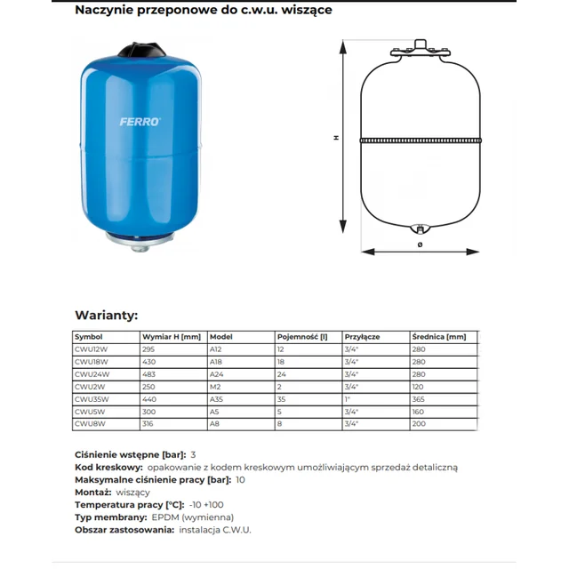 A18 Warmwasserbehälter hängt