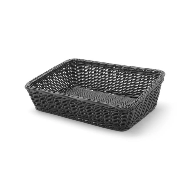 Black rectangular oblique basket 400x300x(H)120mm