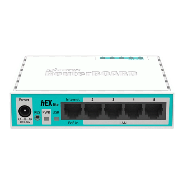 Router hEX Lite, 5 x Fast Ethernet, RouterOS L4 - Mikrotik RB750r2