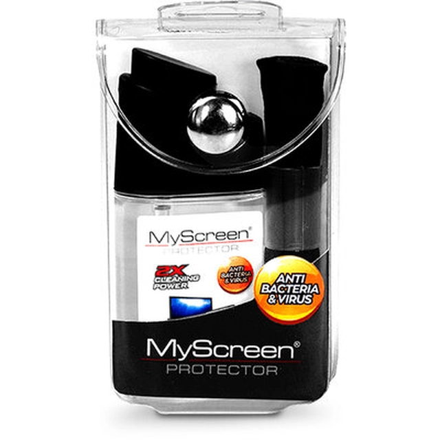 MyScreen Protector screen cleaning fluid + microfiber cloth with antibacterial and antiviral effect, for travel - 30 ml capacity