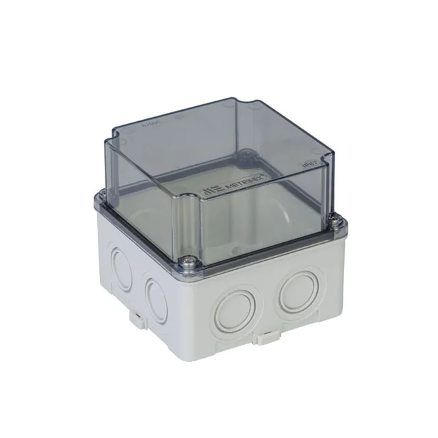 Square ABS plastic box 110x110x100mm transparent IP67 IK06