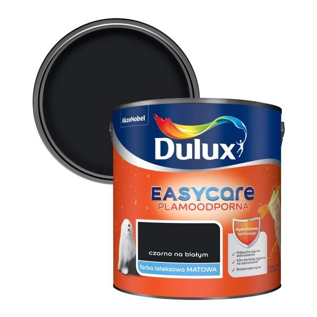 Dulux EasyCare black on white paint 2,5 l