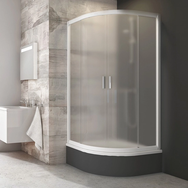 Ravak Blix semi-circular shower cabin, BLCP4-90 Sabina, white+Grape glass