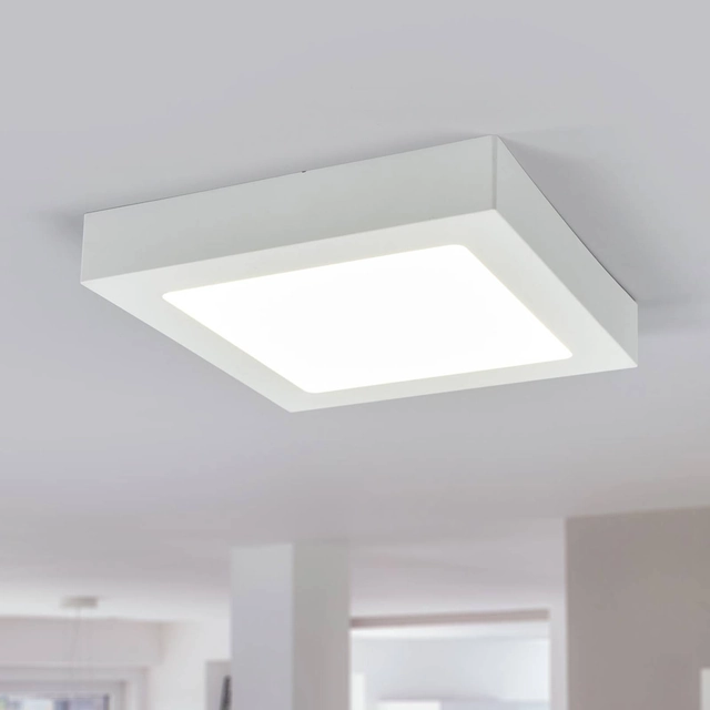 Marlo LED ceiling lamp, white 4000K, angular 23.1 cm